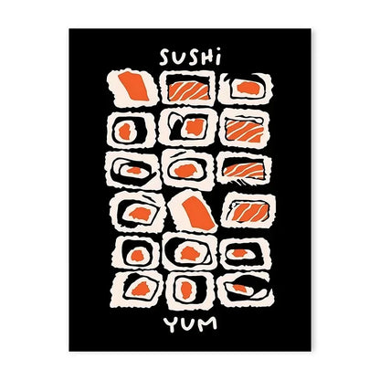 Japanese Sushi Illustration Canvas Print