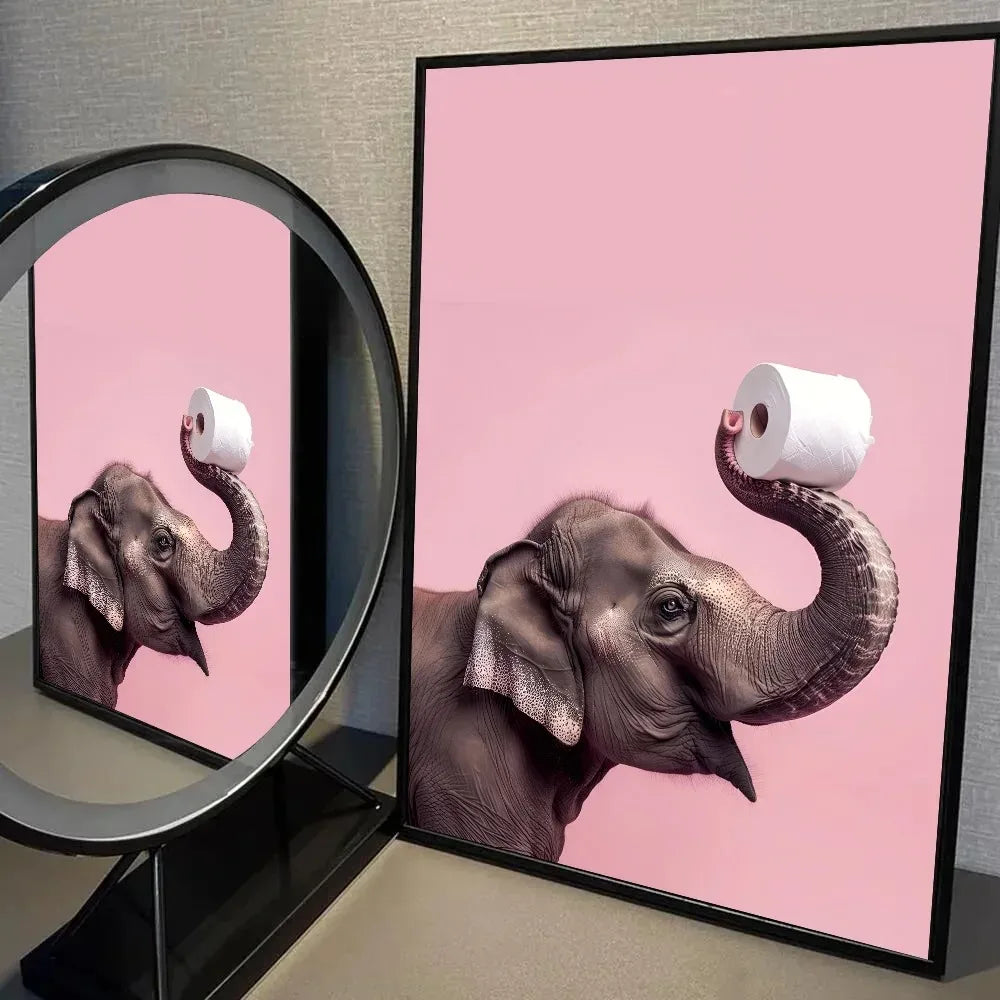 Cute Animals Toilet Paper Canvas