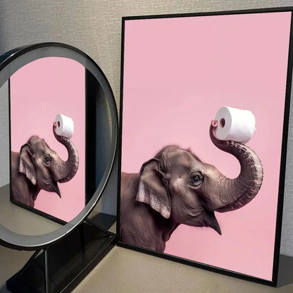 Cute Animals Toilet Paper Canvas