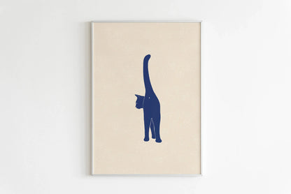minimal abstract cartoon cat illustration canvas