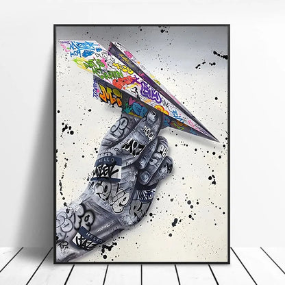 Street Graffiti Gestures Canvas Wall Art