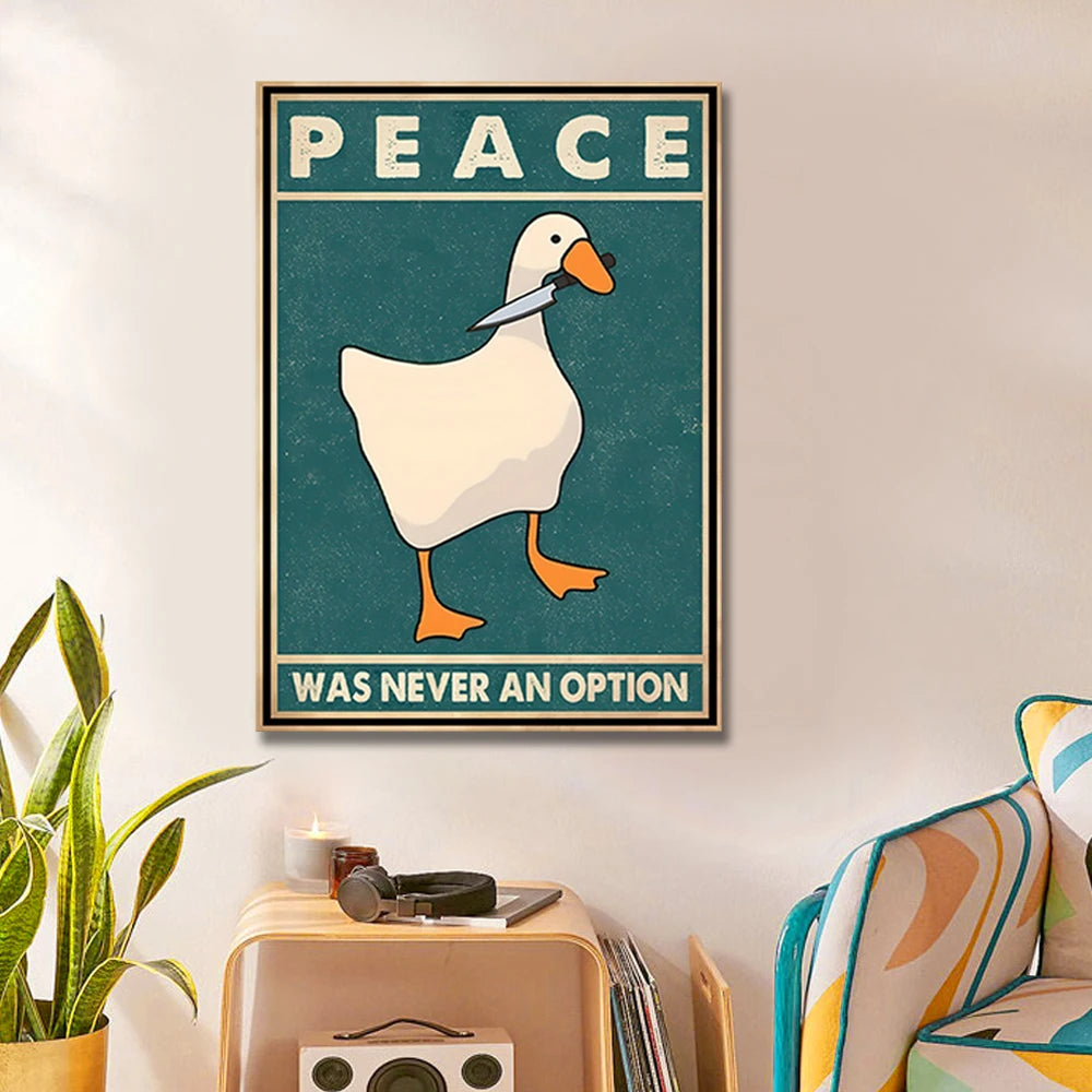 Goose Meme “Peace Was Never an Option” Canvas Print