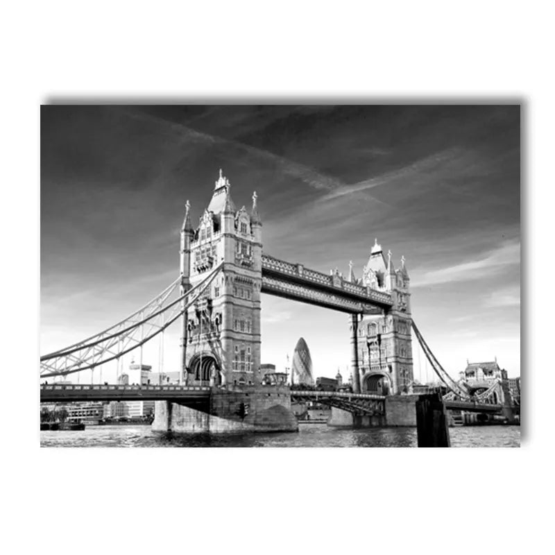 Black and White World Cities Canvas Print