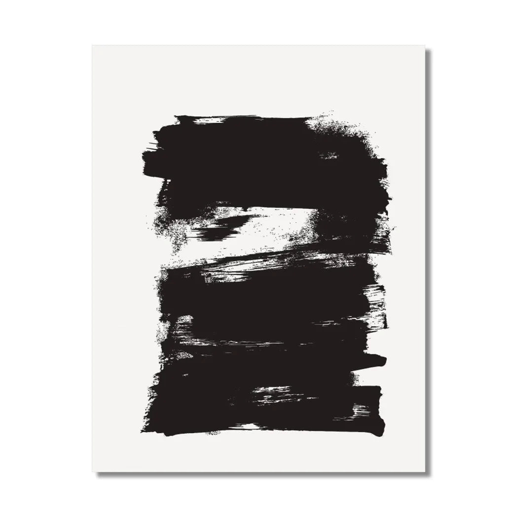 Bohemian Beige & Black Abstract Canvas Print