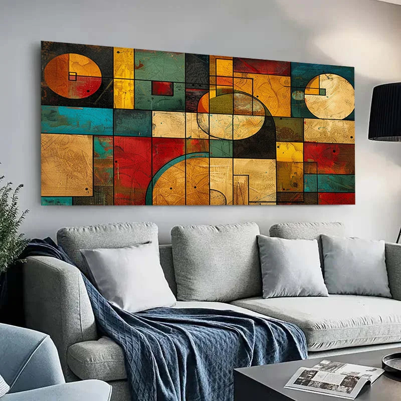 modern abstract frameless horizontal canvas wall art