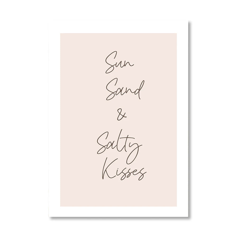 beach sunset with seagull and bridge with beige reeds Nordic canvas wall art