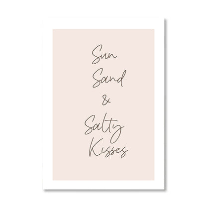 beach sunset with seagull and bridge with beige reeds Nordic canvas wall art