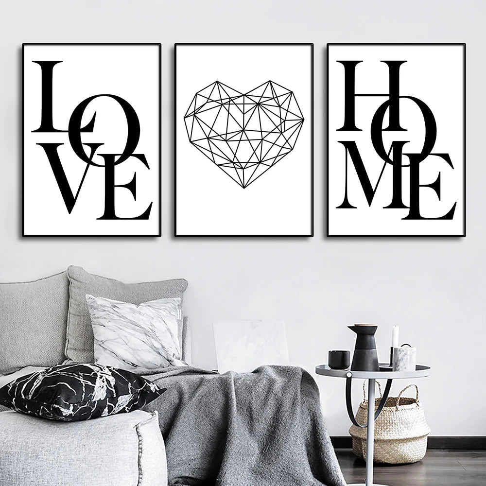 Love & Home Canvas Print - Set Of 3