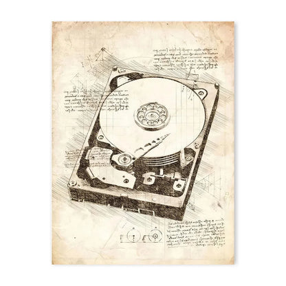 Vintage Sketch Gaming Blueprint Prints Collection