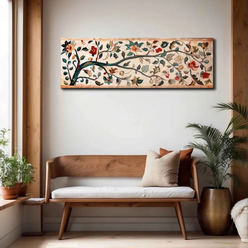 vintage tapestry floral boho unframed canvas wall art
