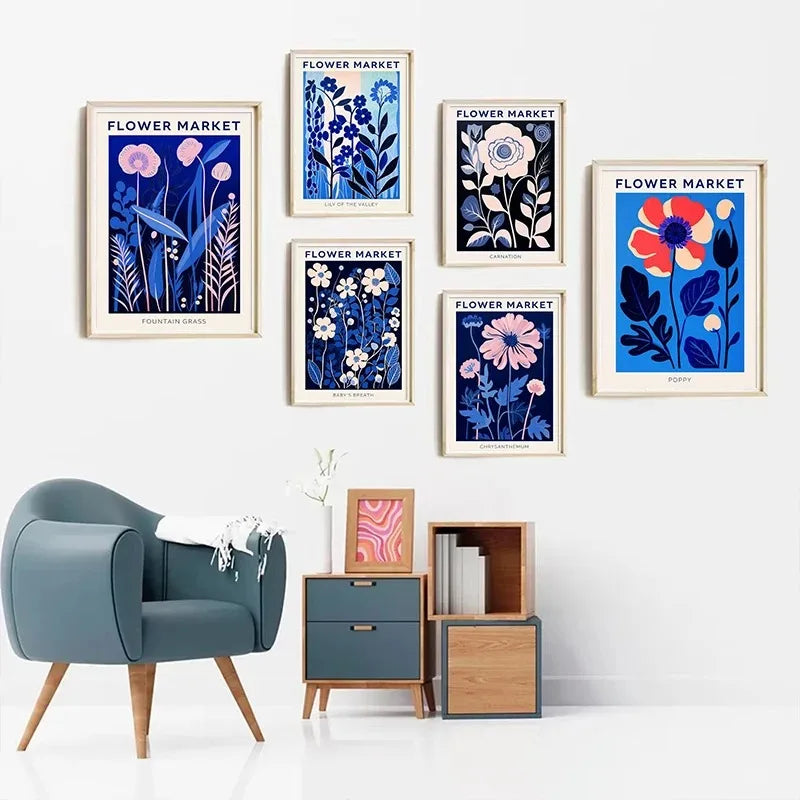 Classic Blue Flower Canvas