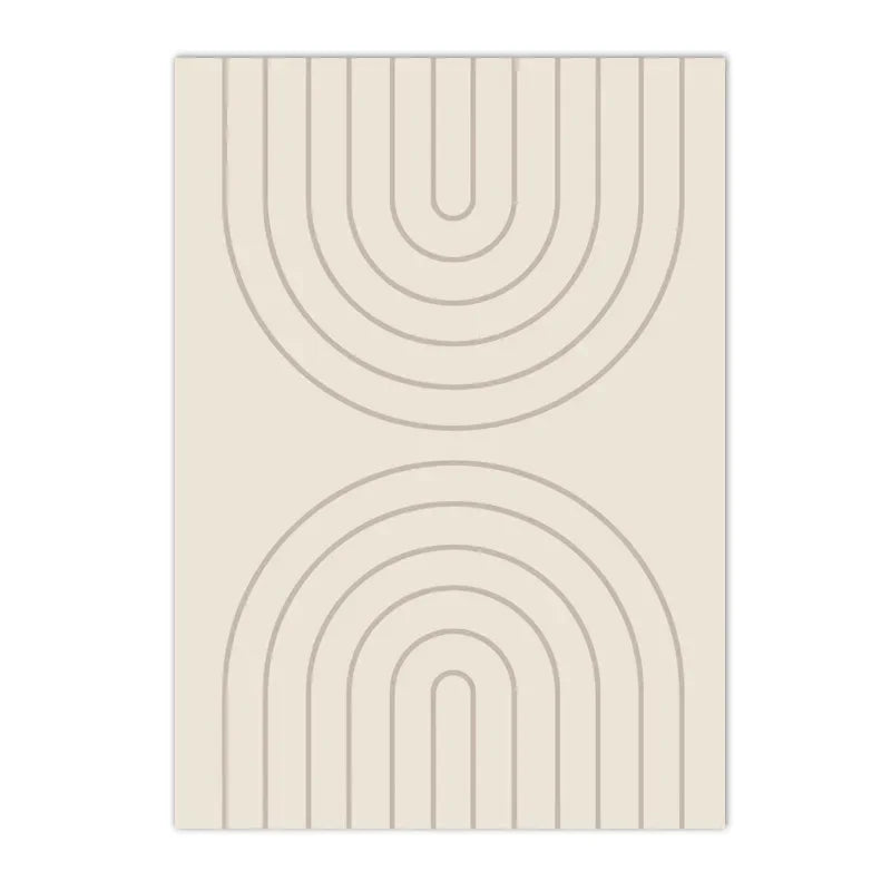 minimalist beige abstract line art canvas wall print