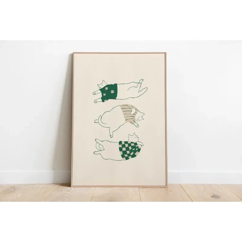 minimal abstract cartoon cat illustration canvas