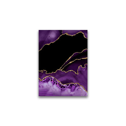 Black, Purple & Gold Abstract Canvas Print