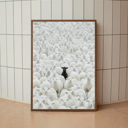 black sheep art deco retro frameless canvas wall art