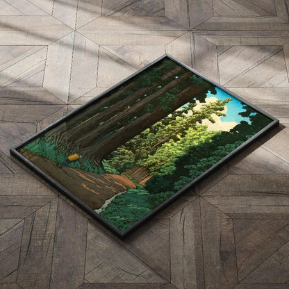 Japanese Forest Path "Road to Nikko" By Kawase Hasui