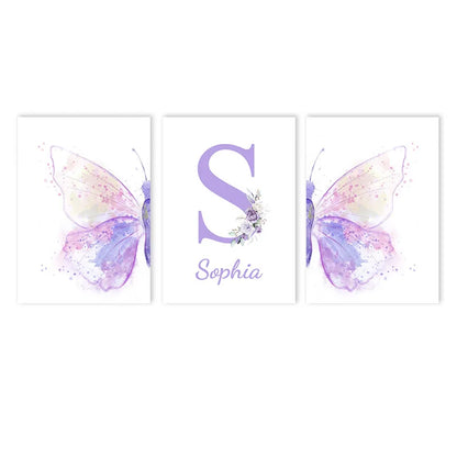 Butterfly Wishes Personalised Trio Poster Pack