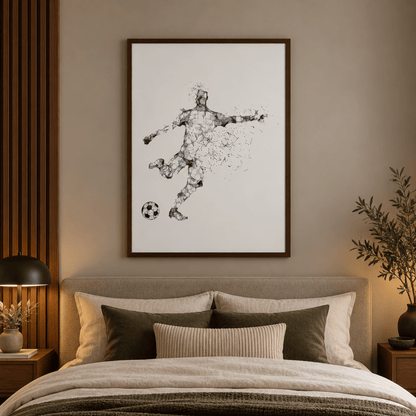 Striker In Motion Football Canvas Print
