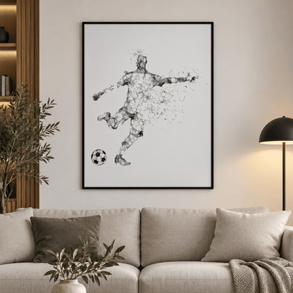 Striker In Motion Football Canvas Print