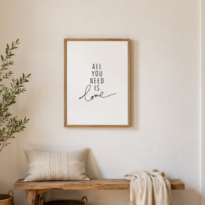 All You Need Is Love Minimalist Canvas Print