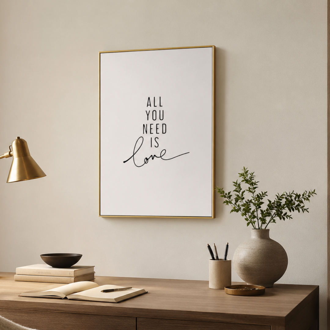 All You Need Is Love Minimalist Canvas Print