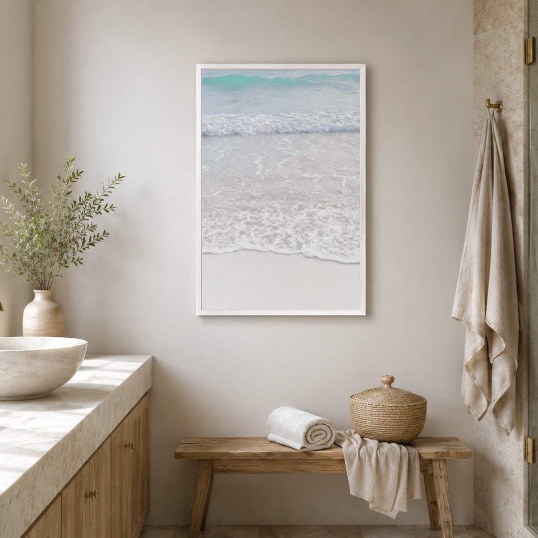 Soft Ocean Waves Coastal Canvas Print