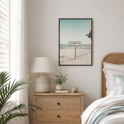 Surf’s Up Beach Sign Coastal Canvas Print