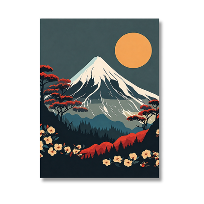 Mount Fuji Golden Sun Blossom Canvas Print