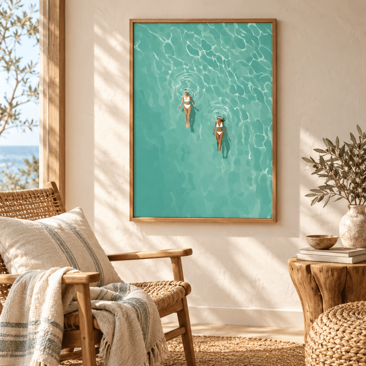 Drifting Together Poolside Canvas Print