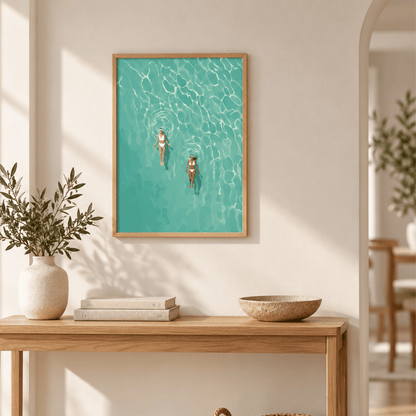 Drifting Together Poolside Canvas Print