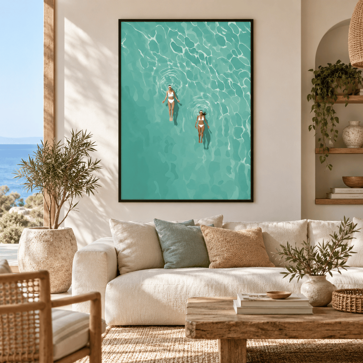 Drifting Together Poolside Canvas Print