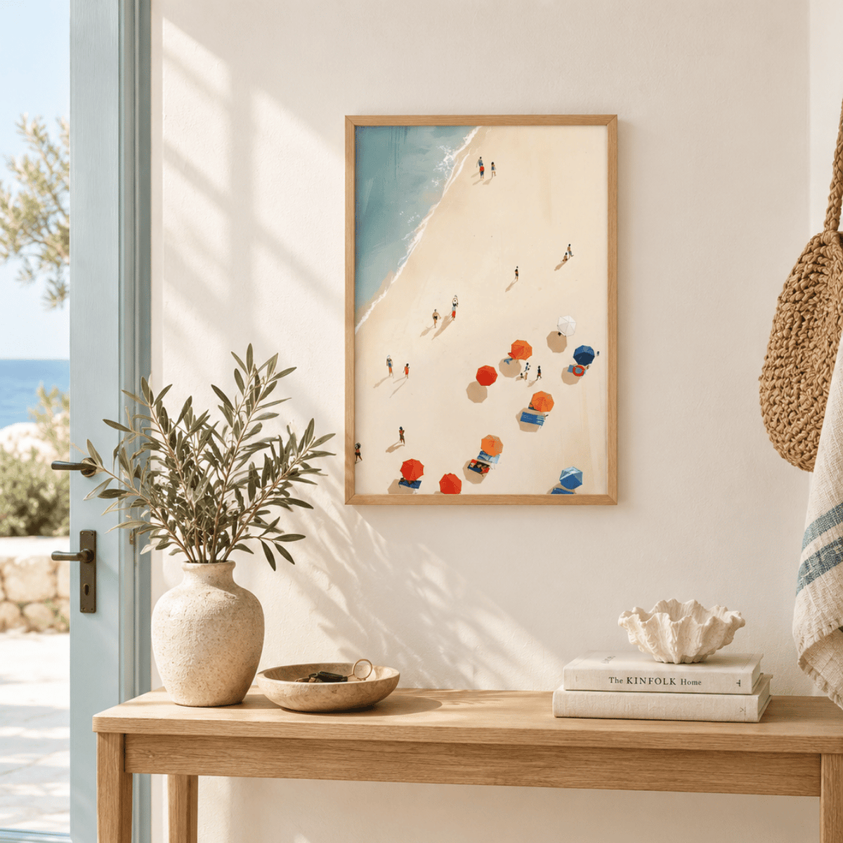 Sunlit Shoreline Beach Day Canvas Print
