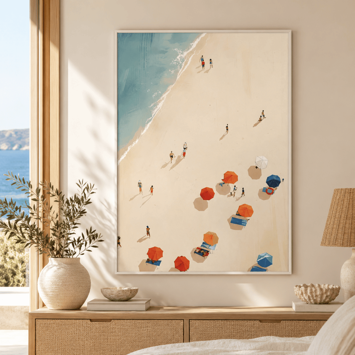 Sunlit Shoreline Beach Day Canvas Print