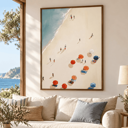 Sunlit Shoreline Beach Day Canvas Print