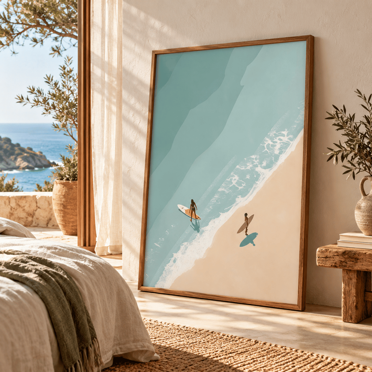 Between The Tides Surfer Canvas Print