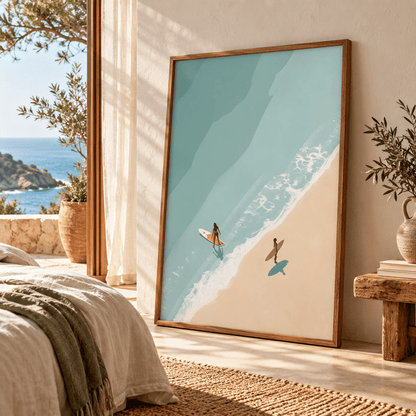 Between The Tides Surfer Canvas Print