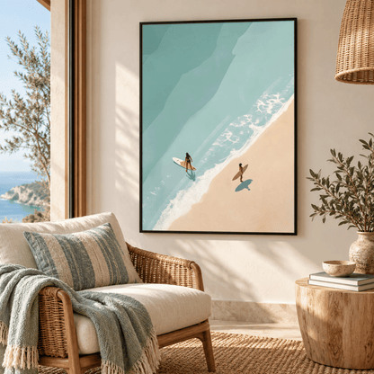 Between The Tides Surfer Canvas Print