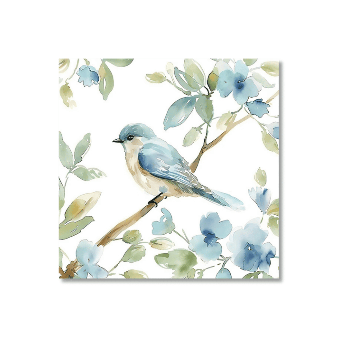 Blueberry Branch Songbird Canvas Print