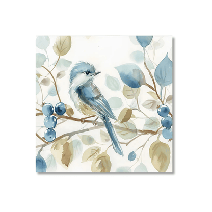Blueberry Branch Songbird Canvas Print