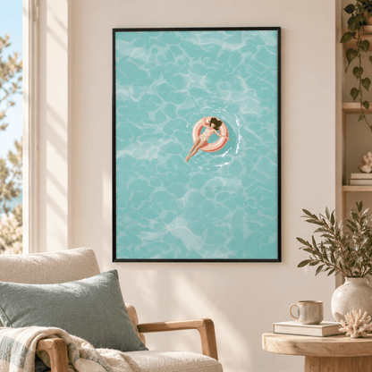 Drift Away Poolside Canvas Print