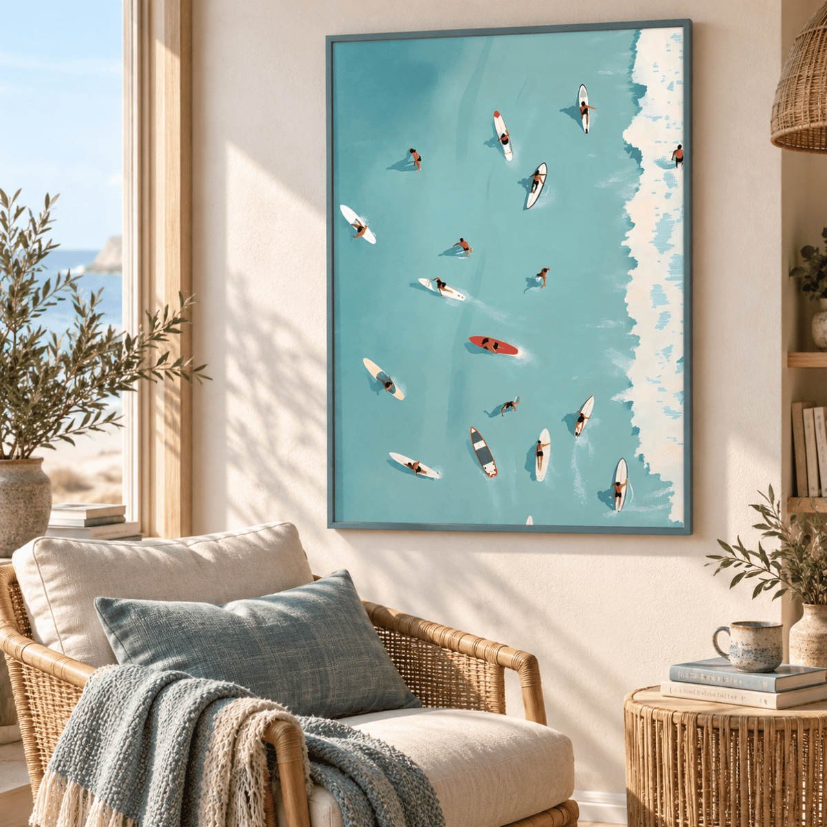 Waiting For The Wave Surfer Canvas Print