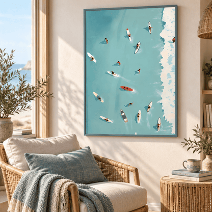 Waiting For The Wave Surfer Canvas Print