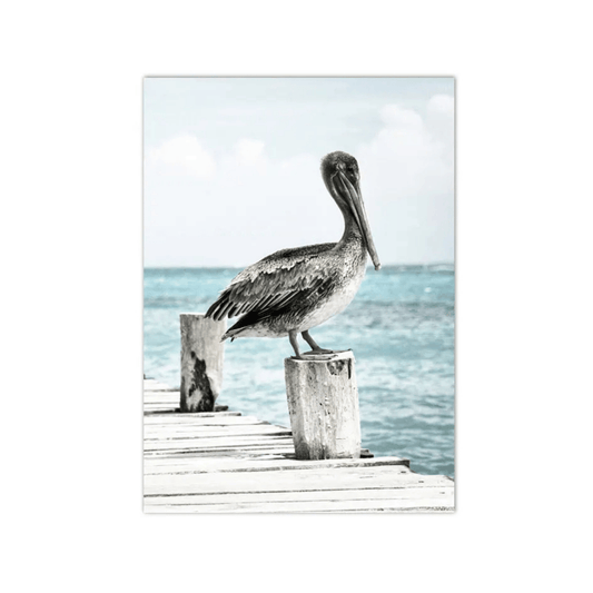 Pelican On The Pier Canvas Print