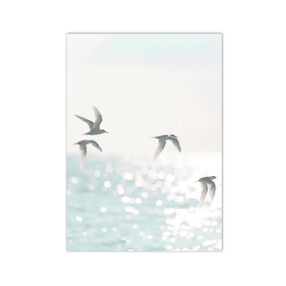 Sunlit Flight Coastal Canvas Print