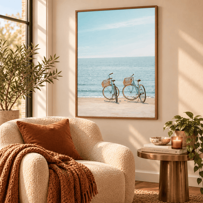 Seaside Bicycle Escape Canvas Print