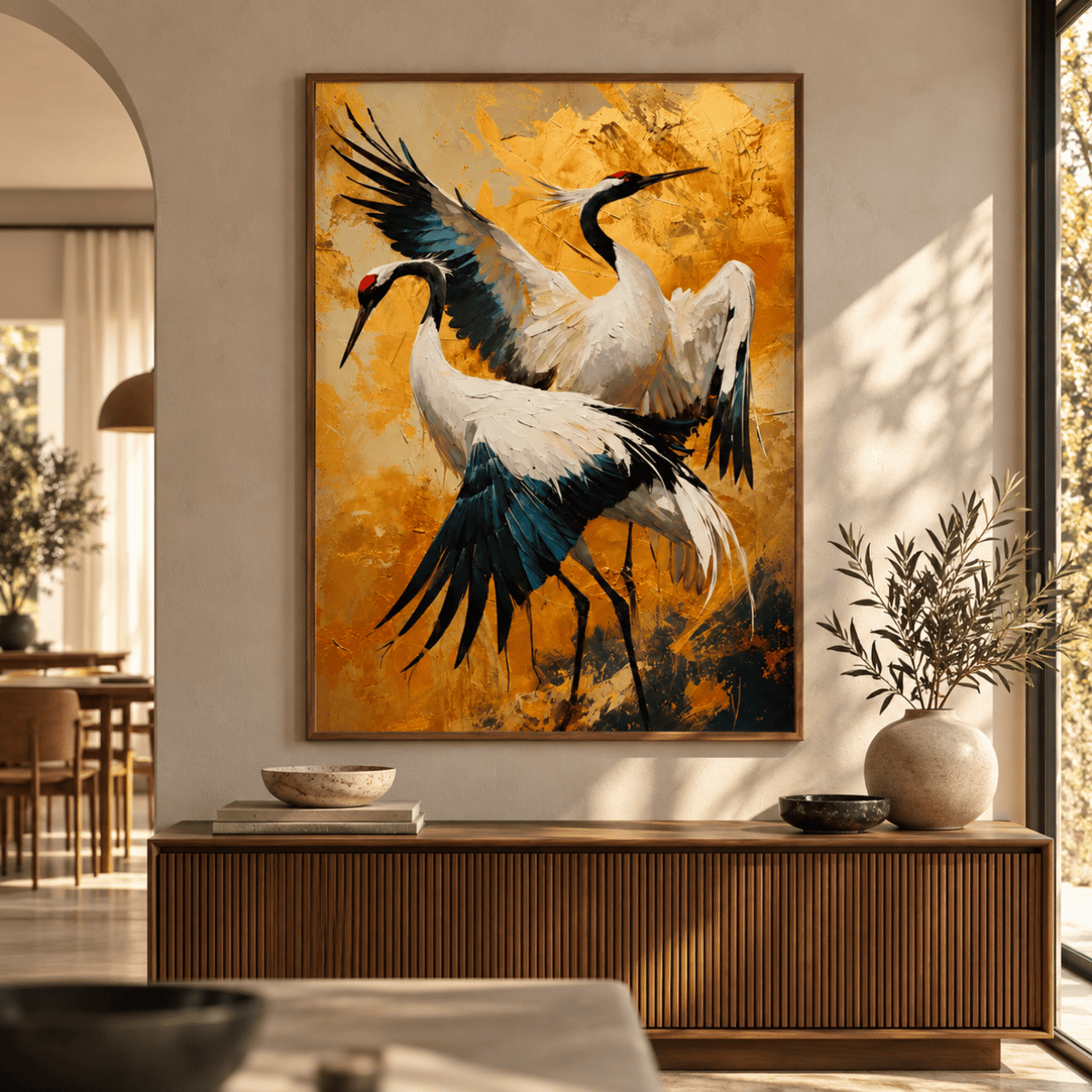 The Golden Crane Waltz Canvas Print