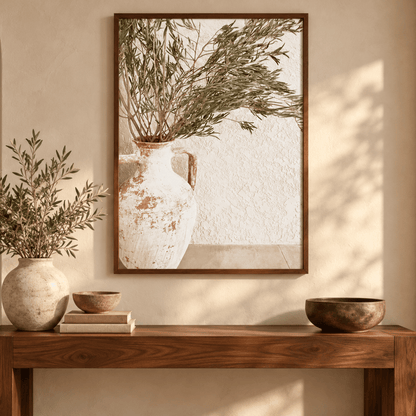 Olive Amphora Still Life Canvas Print