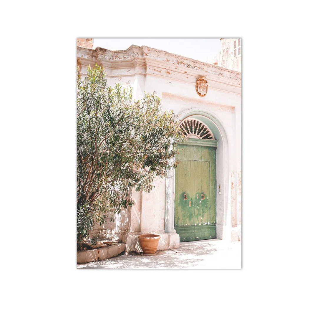 Sunlit Olive Door Canvas Print