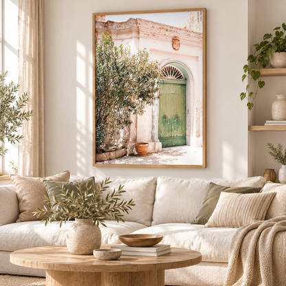 Sunlit Olive Door Canvas Print