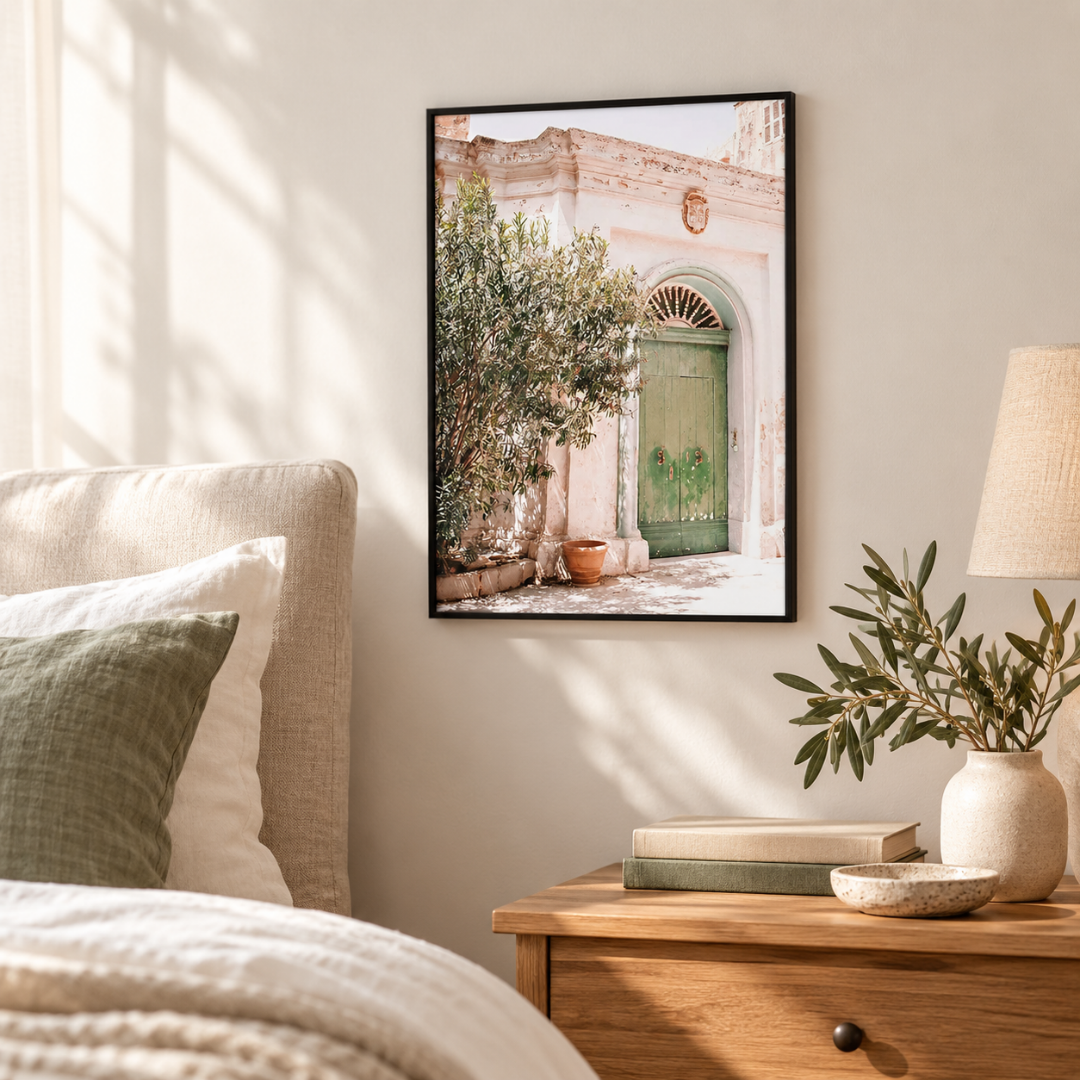Sunlit Olive Door Canvas Print